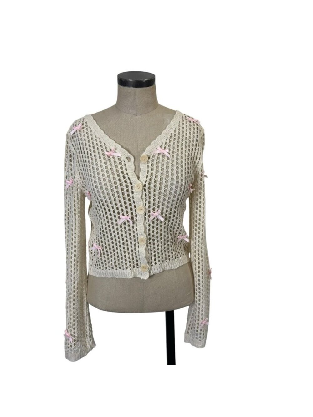 Coquette Crochet Knit Cardigan Small